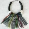 Christina Brampti Christina Brampti Tulle & Cord Fringe On Chunky Cord Necklace, Black Multi