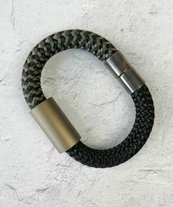 Christina Brampti Mixed Cord & Aluminum Magnet Bracelet, Bronze/Black