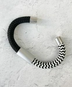 Christina Brampti Christina Brampti Mixed Cord & Aluminum Magnet Bracelet, Silver/Black