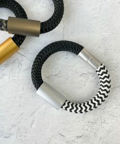 Christina Brampti Christina Brampti Mixed Cord & Aluminum Magnet Bracelet, Silver/Black