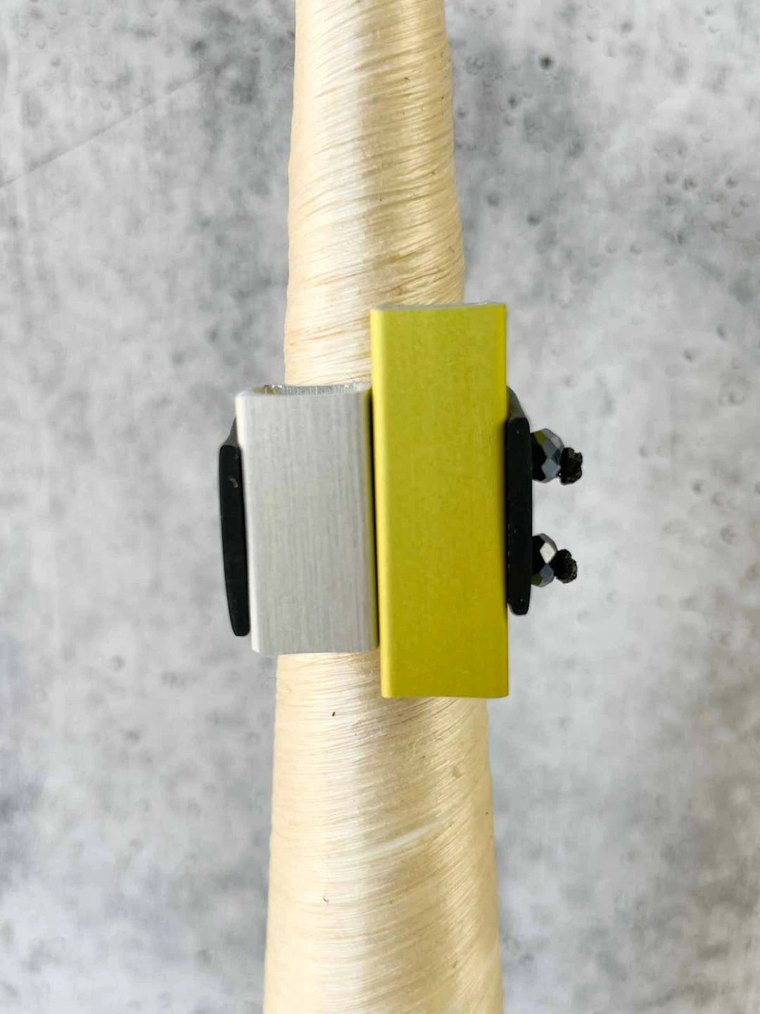 Christina Brampti Christina Brampti 2 Aluminum Bar Ring, Yellow/Silver