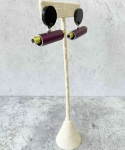 Christina Brampti Aluminum Tube In Tube Drop Earrings, Purple/Yellow