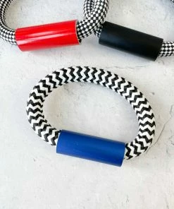 Christina Brampti Cord & Aluminum Hidden Magnet Bracelet, Blue/Zig Zag Christina Brampti