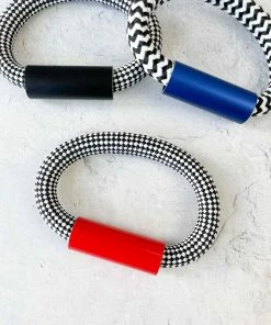 Christina Brampti Christina Brampti Cord & Aluminum Hidden Magnet Bracelet, Red/Checkered