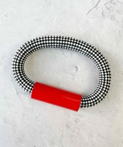 Christina Brampti Christina Brampti Cord & Aluminum Hidden Magnet Bracelet, Red/Checkered