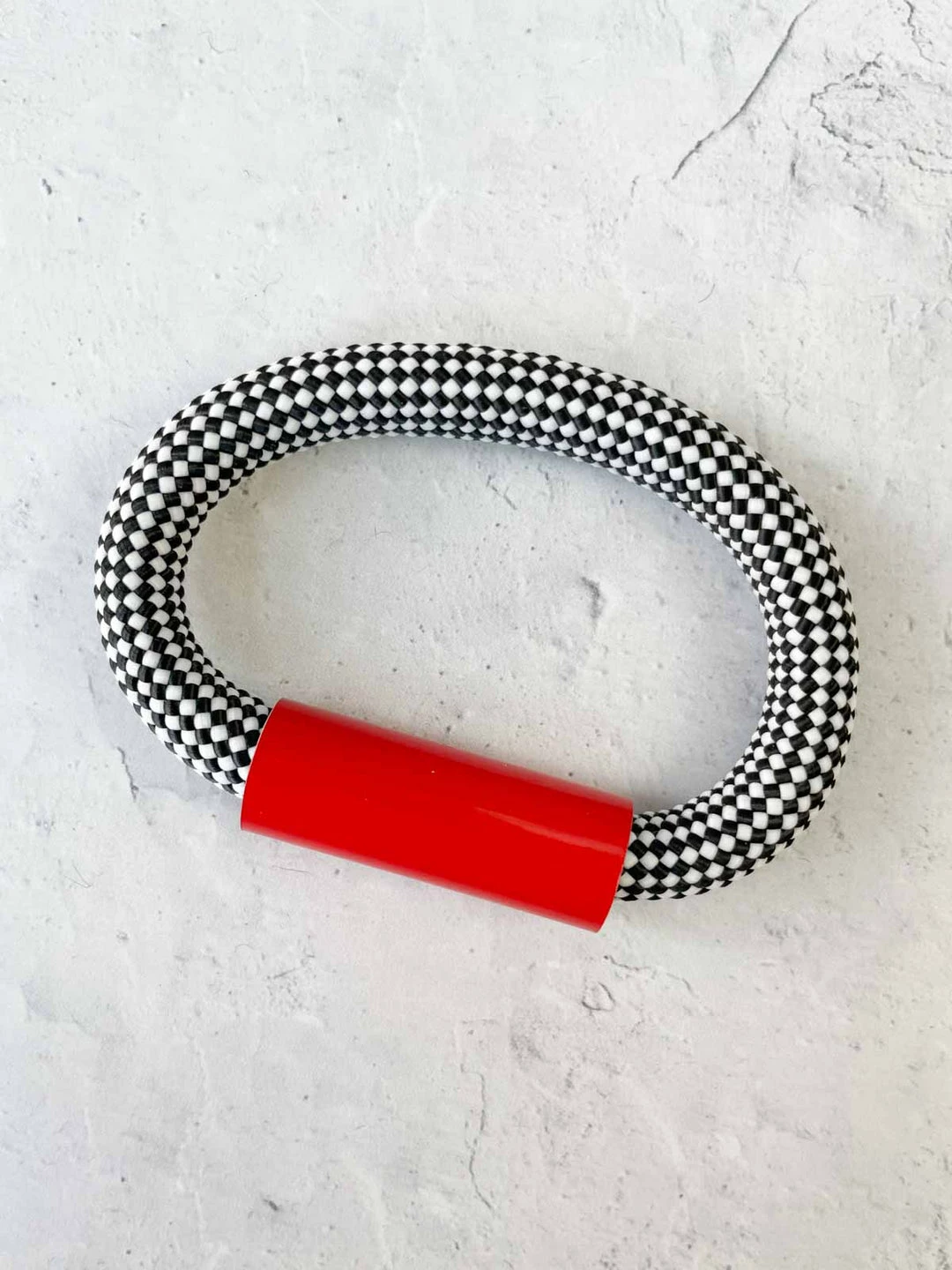 Christina Brampti Christina Brampti Cord & Aluminum Hidden Magnet Bracelet, Red/Checkered