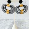 Christina Brampti Christina Brampti Large Double Mesh & Cord Hoop Earrings, Black/Gold