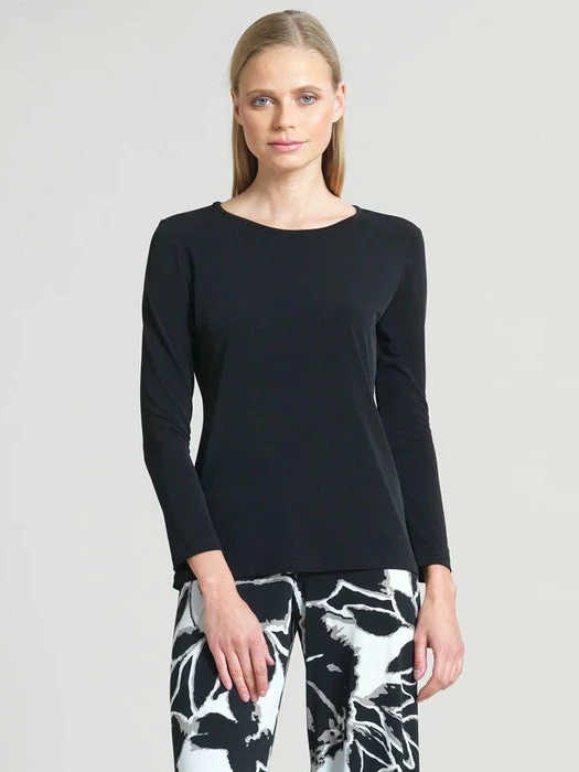 Clara Sunwoo Basic Long Sleeve Round Neck Top, Black Clara Sunwoo