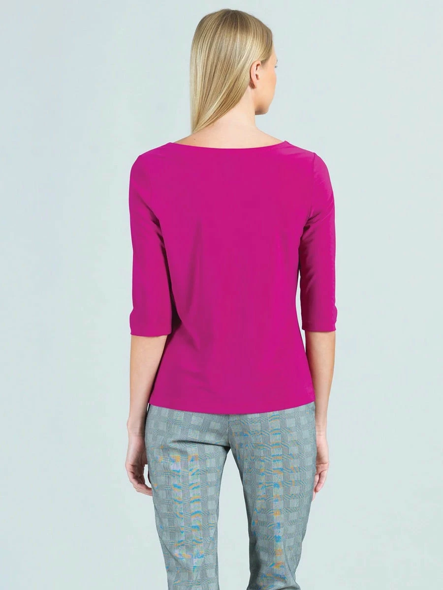 Clara Sunwoo Basic Round Neck Half Sleeve Top, Magenta Clara Sunwoo 4 Clara Sunwoo Basic Round Neck Half Sleeve Top, Magenta Clara Sunwoo