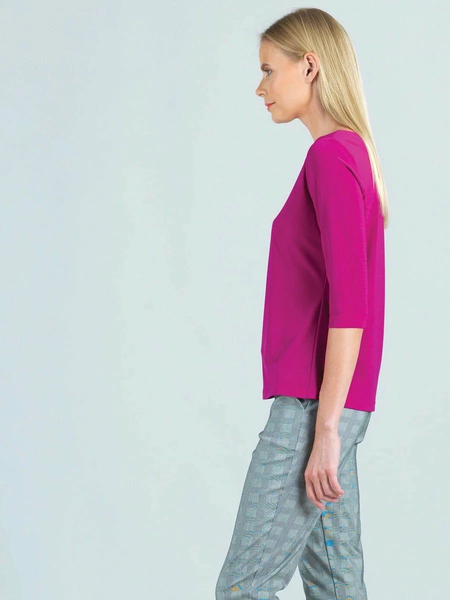 Clara Sunwoo Basic Round Neck Half Sleeve Top, Magenta Clara Sunwoo 5 Clara Sunwoo Basic Round Neck Half Sleeve Top, Magenta Clara Sunwoo