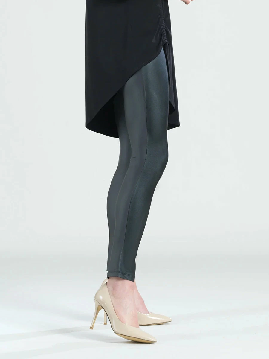 Clara Sunwoo Liquid Leather Two Tone Legging, Black Clara Sunwoo