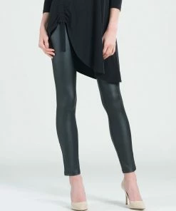 Clara Sunwoo Liquid Leather Two Tone Legging, Black Clara Sunwoo