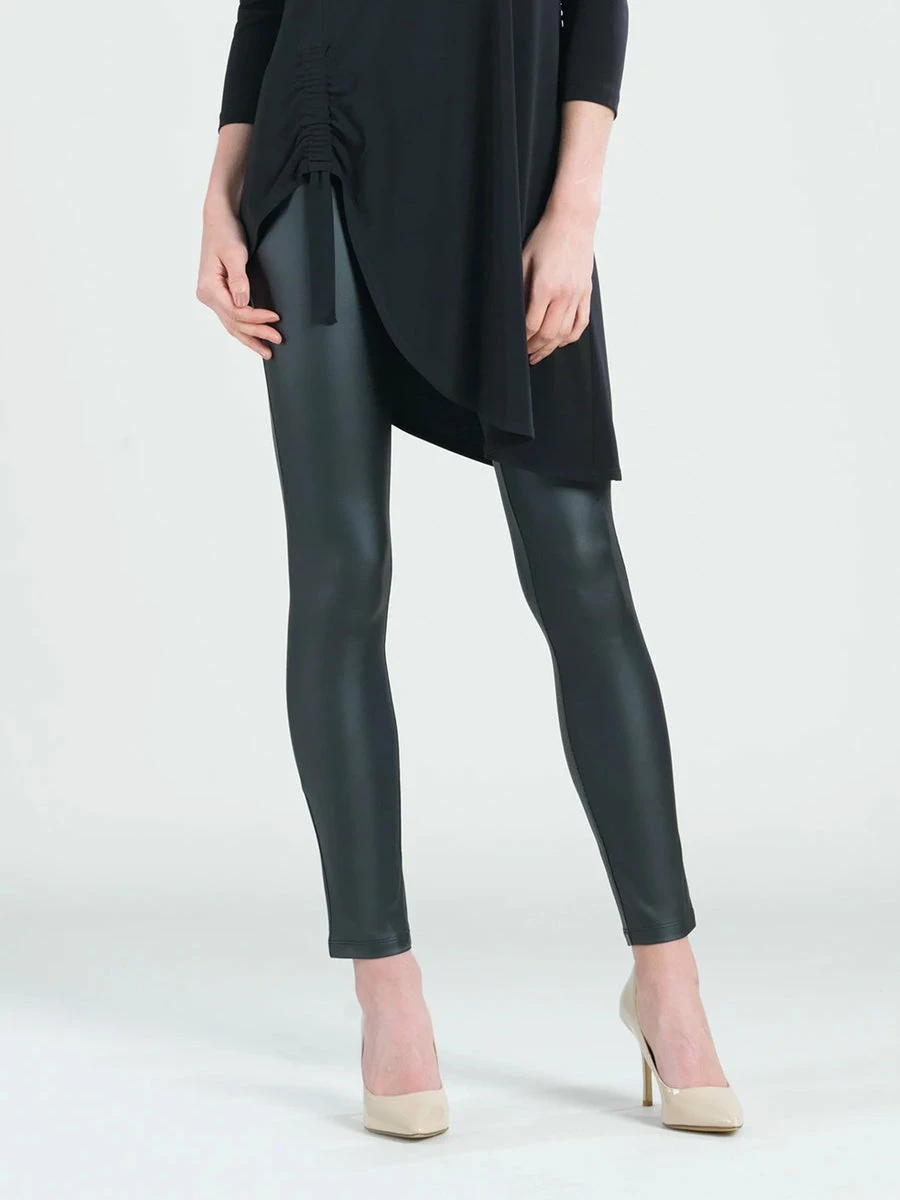 Clara Sunwoo Liquid Leather Two Tone Legging, Black Clara Sunwoo