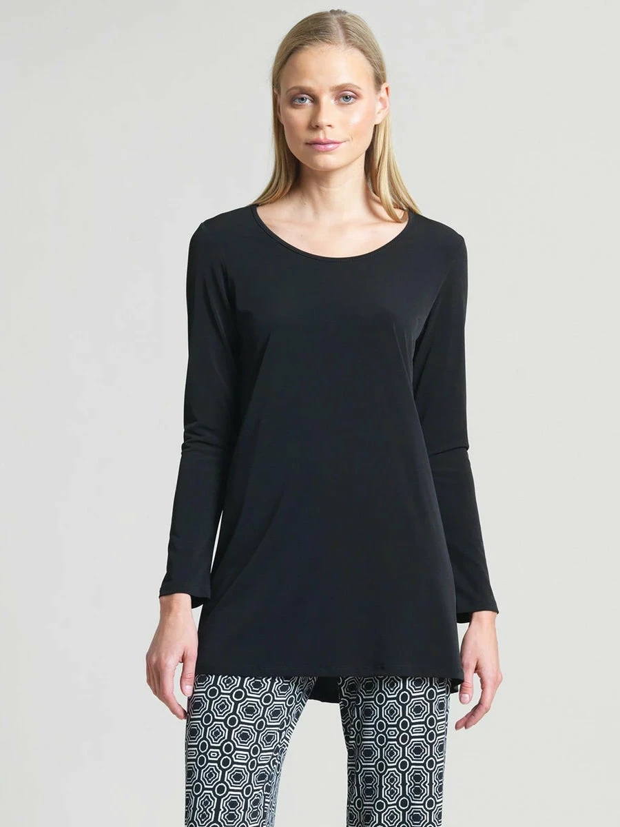 Clara Sunwoo Clara Sunwoo Long Sleeve Scoop Neck Tunic, Black