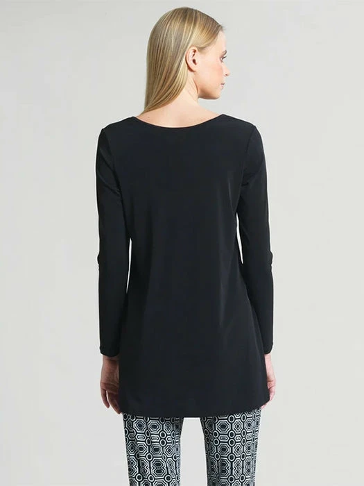 Clara Sunwoo Clara Sunwoo Long Sleeve Scoop Neck Tunic, Black