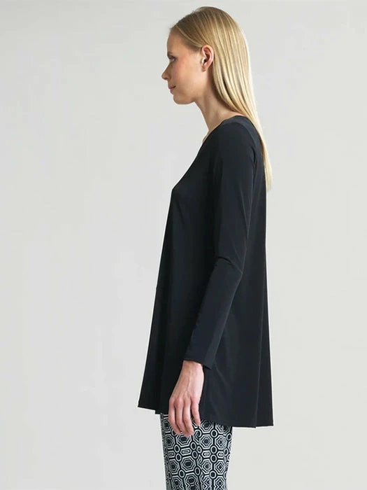 Clara Sunwoo Clara Sunwoo Long Sleeve Scoop Neck Tunic, Black