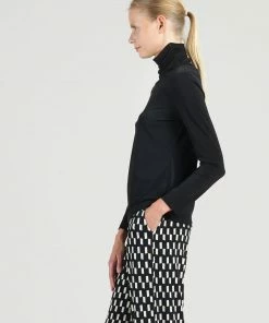 Clara Sunwoo Clara Sunwoo Long Sleeve Turtleneck Top, Black