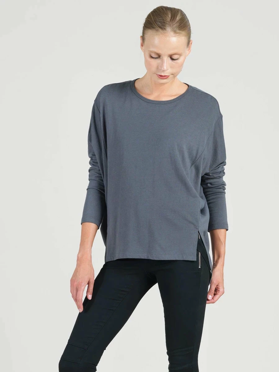 Clara Sunwoo Modal Cotton Oversized Tunic, Charcoal 3 Clara Sunwoo Modal Cotton Oversized Tunic, Charcoal