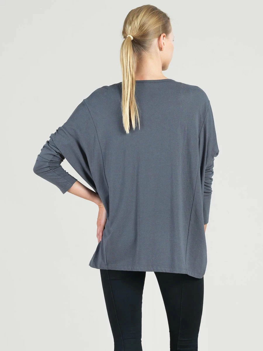 Clara Sunwoo Modal Cotton Oversized Tunic, Charcoal 4 Clara Sunwoo Modal Cotton Oversized Tunic, Charcoal