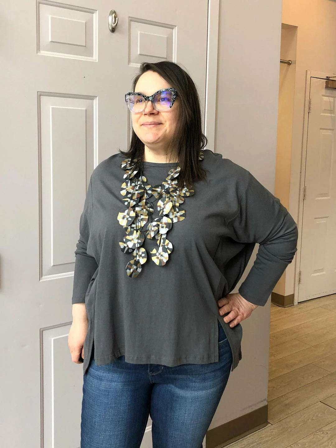 Clara Sunwoo Modal Cotton Oversized Tunic, Charcoal 5 Clara Sunwoo Modal Cotton Oversized Tunic, Charcoal