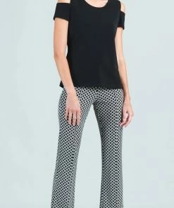 Clara Sunwoo Clara Sunwoo Open Shoulder Short Sleeve Top, Black