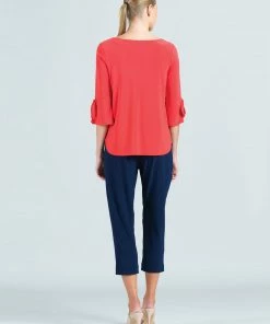 Clara Sunwoo Solid Tie Cuff Top, Coral Clara Sunwoo 9 Clara Sunwoo Solid Tie Cuff Top, Coral Clara Sunwoo