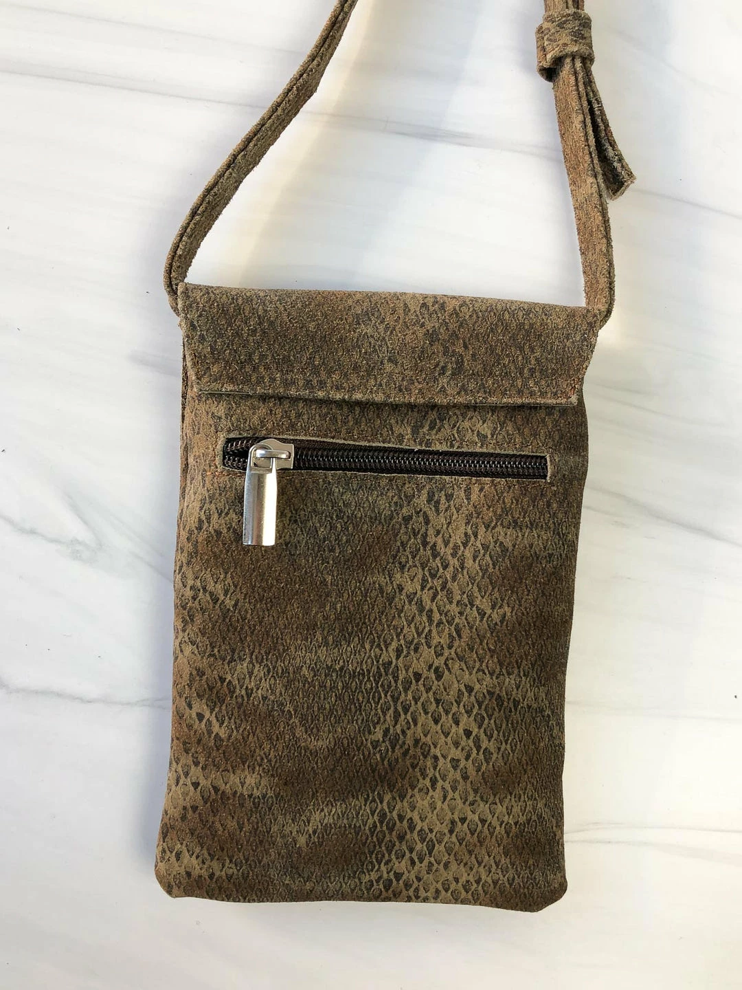 CoFi Leathers CoFi Leathers Penny Phone Bag, Brown/Black Suede