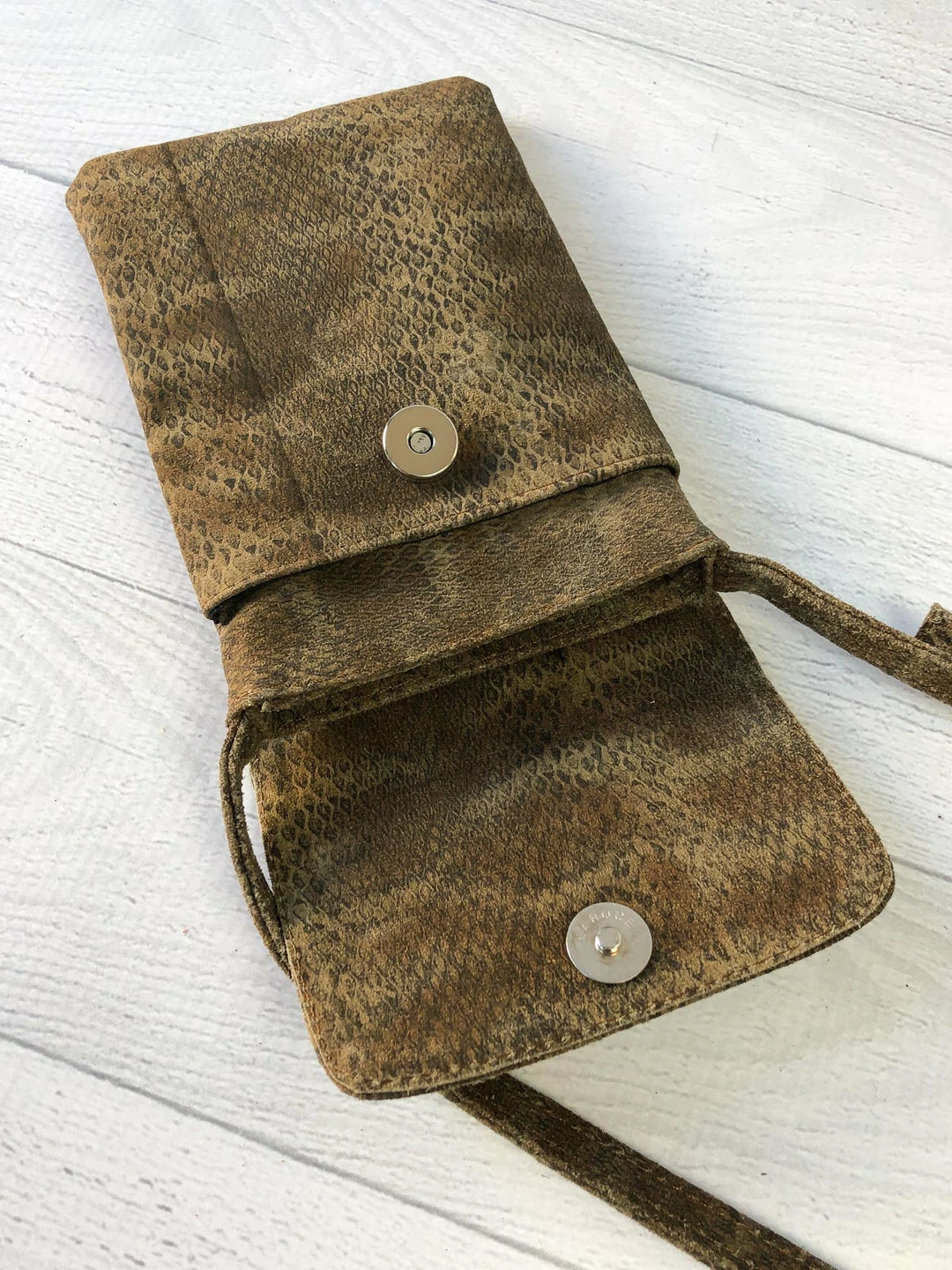 CoFi Leathers CoFi Leathers Penny Phone Bag, Brown/Black Suede