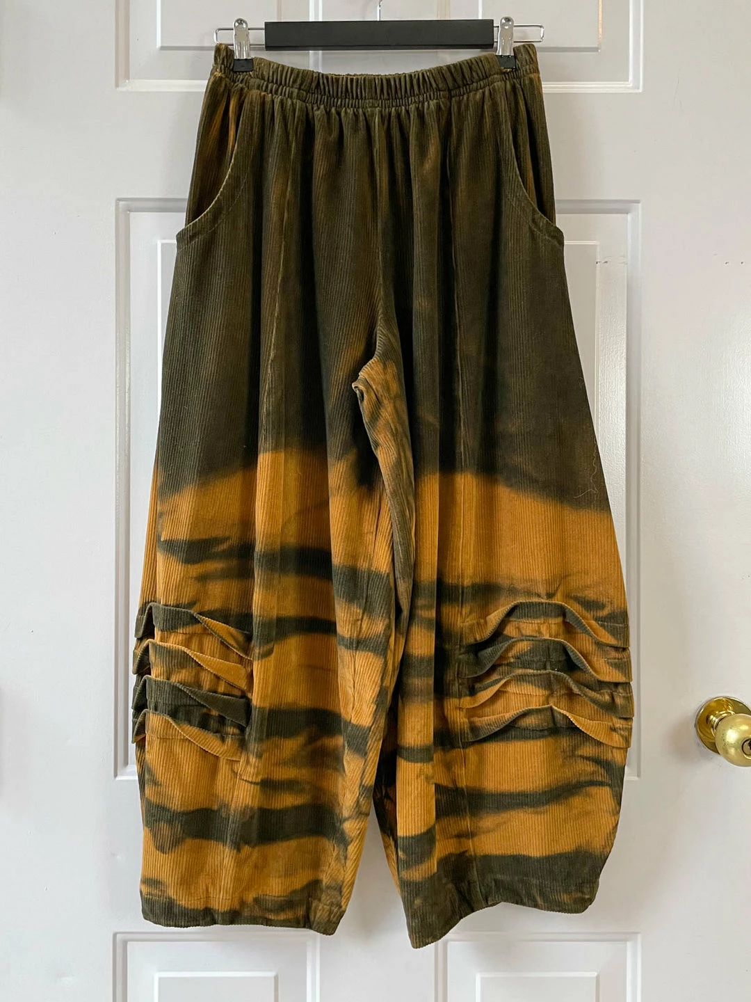 Dress To Kill Multi Folded Pant, Mustard Cord Ninja Zebra Dye 3 Dress To Kill Multi Folded Pant, Mustard Cord Ninja Zebra Dye