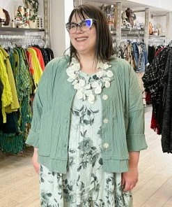 Dress To Kill Dress To Kill Folded Bottom Jacket, Green Pleat 14 Dress To Kill Dress To Kill Folded Bottom Jacket, Green Pleat