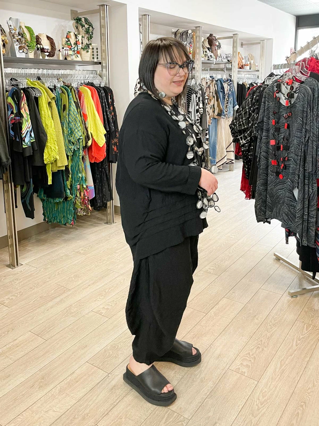 Dress To Kill Long Tuck Pullover, Black Cotton Gauze 6 Dress To Kill Long Tuck Pullover, Black Cotton Gauze