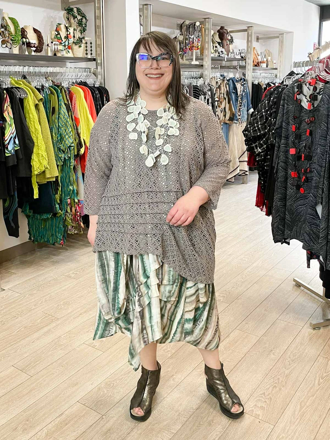 Dress To Kill Glamour Tuck Dress, Green Brown Tie Dye 4 Dress To Kill Glamour Tuck Dress, Green Brown Tie Dye