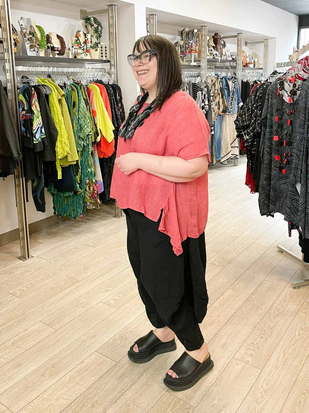 Dress To Kill Tea Shirt, Red Linen