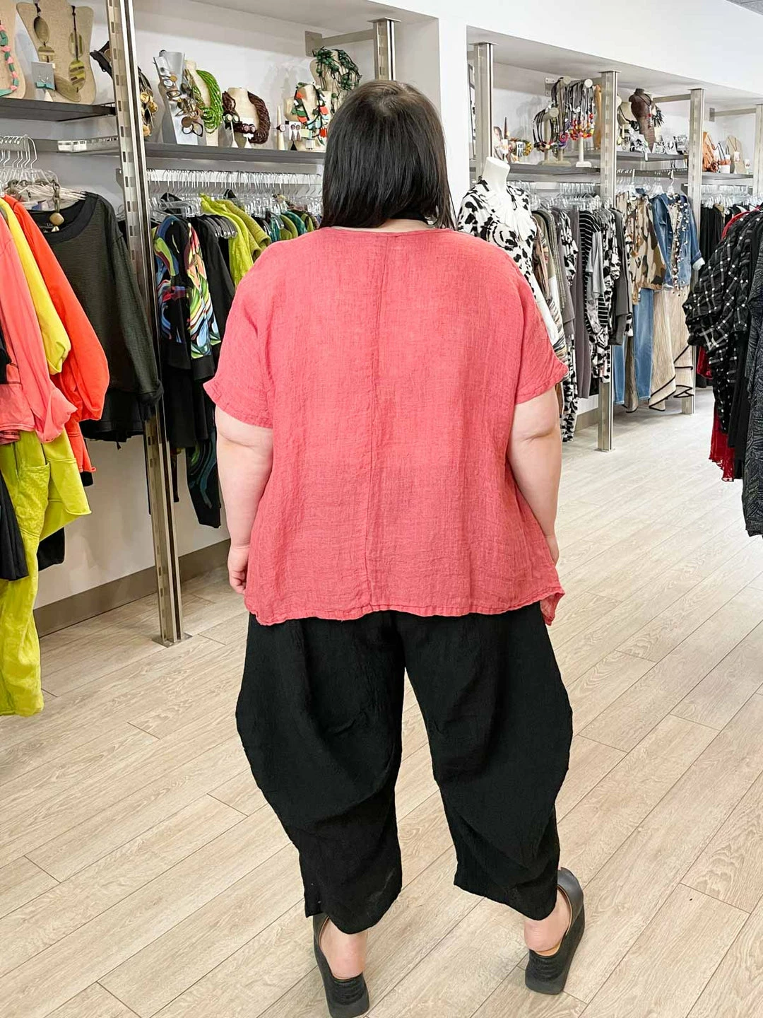 Dress To Kill Tea Shirt, Red Linen