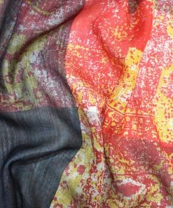 Dupatta Designs Anderson Silk Scarf, Black/Rust Dupatta Designs