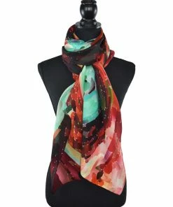 Dupatta Designs Augusto Silk Scarf, Red Dupatta Designs