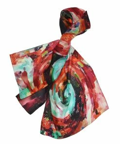 Dupatta Designs Augusto Silk Scarf, Red Dupatta Designs