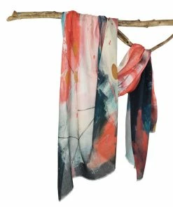 Dupatta Designs Kennedy Modal Scarf, Blue/Pink Dupatta Designs