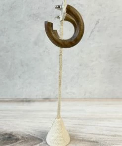 Escape From Paris Wooden Hoop Earrings, Dark Natural 9 Escape From Paris Wooden Hoop Earrings, Dark Natural