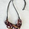 Escape From Paris Escape From Paris Chunky Wooden Rings Necklace, Ruby