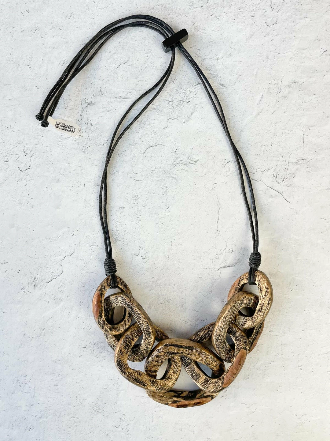 Escape From Paris Chunky Wooden Rings Necklace, Gold Escape From Paris 3 Escape From Paris Chunky Wooden Rings Necklace, Gold Escape From Paris