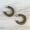 Escape From Paris Wooden Hoop Earrings, Dark Natural