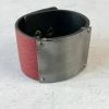 Escape From Paris Escape From Paris Metal Center Leather Cuff, Ruby/Brushed Gunmetal