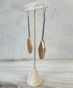 Escape From Paris Long Tube Drop Earrings, Matte Gold/Silver