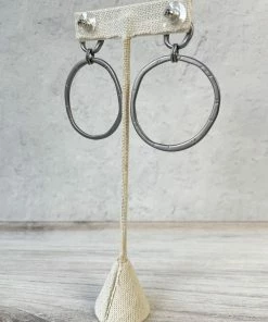 Escape From Paris Hammered Circled Drop Earrings, Matte Gunmetal 7 Escape From Paris Hammered Circled Drop Earrings, Matte Gunmetal