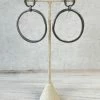 Escape From Paris Hammered Circled Drop Earrings, Matte Gunmetal