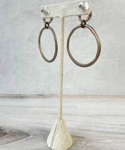 Escape From Paris Escape From Paris Hammered Circled Drop Earrings, Matte Caramel