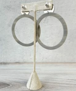 Escape From Paris Escape From Paris Large Resin Circle Post Earrings, Silver/Grey