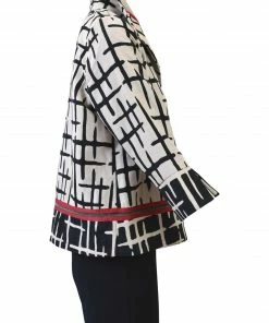 IC Collection Crosshatch Pattern Jacket, Taupe