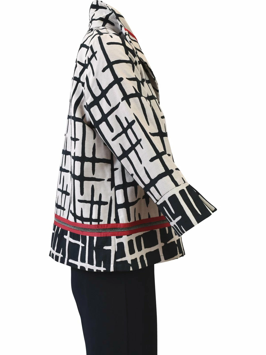 IC Collection Crosshatch Pattern Jacket, Taupe